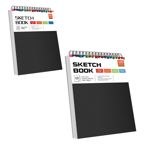 Hardcover Sketchbook Coil Binding Drawing Pad Tearable Pages-B 1