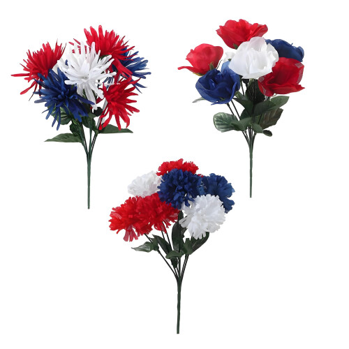 Artificial Patriotic Flower Simulation Plastic Flower For-Rose 1