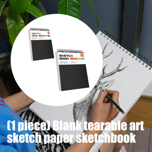Hardcover Sketchbook Coil Binding Drawing Pad Tearable Pages-B 2