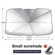 (Small) Car Sunshade Windshield Sun Shade, Titanium Silver Cloth Foldable Windshield Sun Shade Umbrella