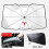 (Tesla Large) Car Sunshade Windshield Sun Shade, Titanium Silver Cloth Foldable Windshield Sun Shade Umbrella 1