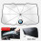 (BMW Large) Car Sunshade Windshield Sun Shade, Titanium Silver Cloth Foldable Windshield Sun Shade Umbrella 1