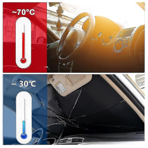 (Audi Large) Car Sunshade Windshield Sun Shade, Titanium Silver Cloth Foldable Windshield Sun Shade Umbrella 1