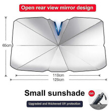 (Open end small) Car Sunshade Windshield Sun Shade, Titanium Silver Cloth Foldable Windshield Sun Shade Umbrella