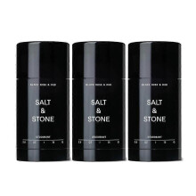 (3PCS) Salt # Stone Unisex Black Oud Extra_Strength Aluminum-Free Deodorant # Black