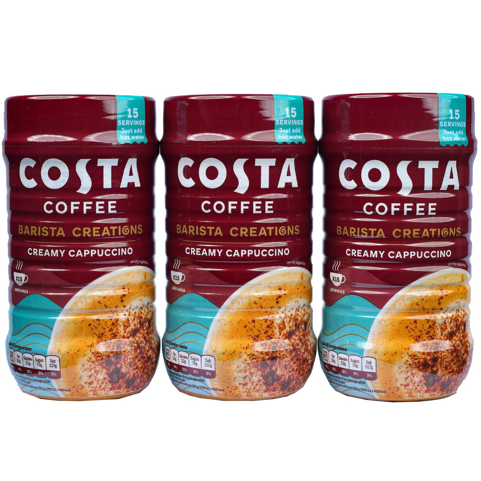 Costa Coffee Costa Instant Creamy Cappuccino Coffee, 3 X 255G