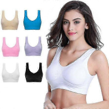 (XL) 6 Pack Genie Bra Seamless Sports Underwear Breathable Sexy Invisible Vest For Yoga Running