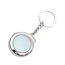 (Silver) Metal Case Small Steel Tape Measure Measuring Tape with Keyring for Portable Use in Multiple Setting Silver