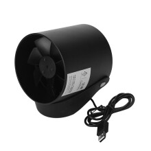 Ventilador de circulação compacto com motor duplo, hélice reversível e controles de toque inteligentes. Bateria integrada. Design leve. Motor com