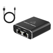 Gigabit Ethernet Splitter Network Adapter for 2 PCs and Laptops 1 in 2 Out RJ45 Splitter with 1000Mbps Speed Hwy
