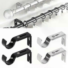 2Pcs Extendable Adjustable Curtain Rod Support with Screws Durable Curtain Rod Bracket Curtain Rod Holder Window Hardware hwy