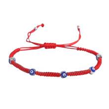 (Silver Five Eyes B) Devil's Eye Hand Woven Bracelet Unisex Handmade Beaded Adjustable Bangle Elegant Stylish Jewelry for Men Women