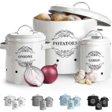 Garlic Baskets Metal Onion Pot Set Of 3-potato Pot. Onion Pot. Jar Of Garlic.