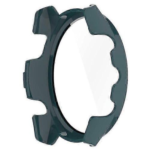 (DarkGreen) Compatible For Garmin Forerunner 265S Anti-scratch PC Watch Case with Tempered Glass Screen Protector 2