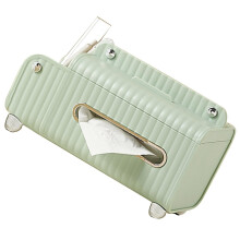 Tissue Box Cover HIPS ABS Multifunctional Desktop Rectangular Napkin Dispenser Holder with Stationery Box for Living Room Bedroom Green