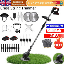 5-in-1 Electric 24V Cordless(Wireless) Grass Trimmer Strimmer Garden Edger Cutter with 2 x 7500mAh Battery