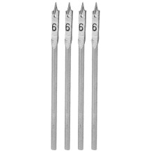 4Pcs Flat Wood Drill Bit Set Spade Boring Woodworking Hole Opener Drilling Tools 6mm
