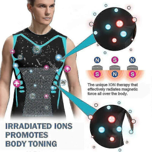 (M, 2pcs Black) Posture Corrector Vest For Men, Ionic Shaping Sleeveless Shirt - RiRi 1
