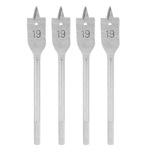 4Pcs Spade Drill Bit Set Paddle Flat Bit HighCarbon Steel Woodworking Hand Tools Hardware 19mm