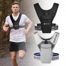 (black) Sports Vest Bag Outdoor Running Vest Mobile Phone Bag Marathon Running Cycling Equipment Touch Screen Reflective