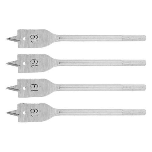 4Pcs Spade Drill Bit Set Paddle Flat Bit HighCarbon Steel Woodworking Hand Tools Hardware 19mm 1