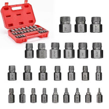 25Pcs Screw Extractor Set Hex Multi-Spline Easy Out Bolt Extractor Set, Heavy Duty Metric EZ Out Ro