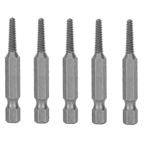 5pcs Screw Extractor Broken Damaged Bolts Hex Shank Electric Easy Out Removal Tool