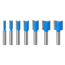 7 Pcs 8mm Shank Cutter Dia 6-20mm 2-blade Straight Milling Cutter Woodworking