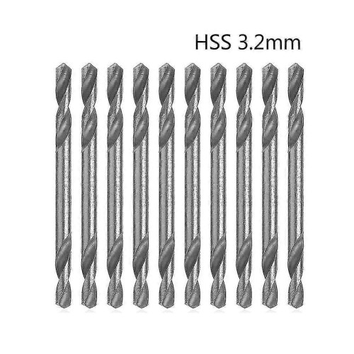 KINCJON 10pcs 3.2mm Hss Double Ended Spiral Torsion Drill Tools Drill Set 1