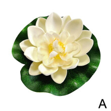 (White) 10cm Artificial Lotu s Garden/Fish Tank Decor Pray for Love, Peace& Prosperity