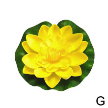 (Yellow) 10cm Artificial Lotu s Garden/Fish Tank Decor Pray for Love, Peace& Prosperity