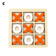 (Mandarin white)Wooden Tic Tac Toe/ Noughts and Crosses Game Family Board Games