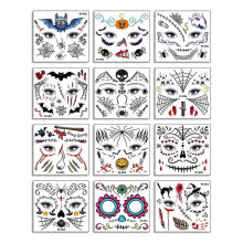 (I) High Quality Halloween Temporary Tattoos Body Tattoo Sticker Skull Fake Waterproof User-friendly Trendy
