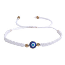 (Golden Evil Eye C) Devil's Eye Hand Woven Bracelet Unisex Handmade Beaded Adjustable Bangle Elegant Stylish Jewelry for Men Women