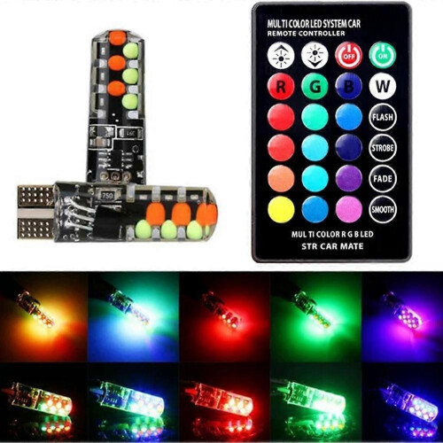 Car Led Lights Colorful T10 RGB COB Width Indicator Light Flashing Light 1