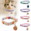 (Black shell blue light)Colorful Flower Collar for Cat Bell Collar Decorative Dog Collar Adjustable 3