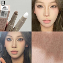 (02 Dark Brown)Long-lasting Classic Reliable Nose Shadow Bronzers Contouring Makeup Pen Natural Grey Brown 3D Ergonomic