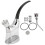 Water Filter Pipe Smoking Set Smoker Gifts Crafts Innovative Silver Plastic with Light 2