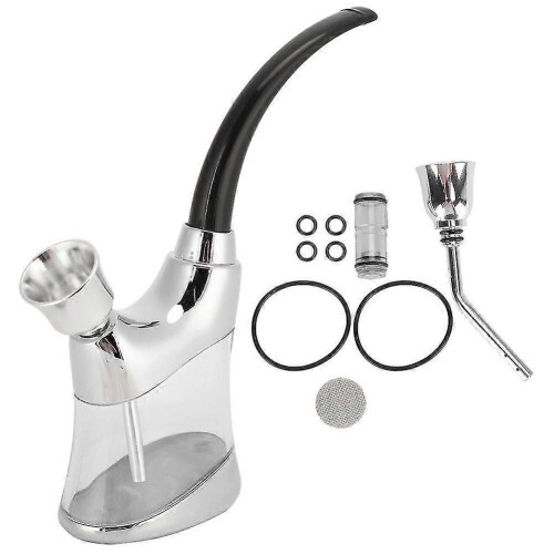 Water Filter Pipe Smoking Set Smoker Gifts Crafts Innovative Silver Plastic with Light 1