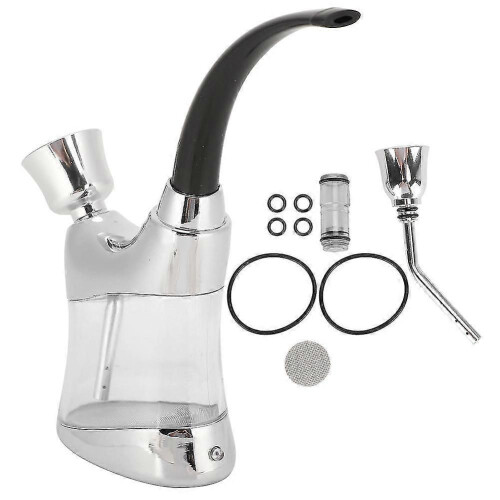 Water Filter Pipe Smoking Set Smoker Gifts Crafts Innovative Silver Plastic with Light 2