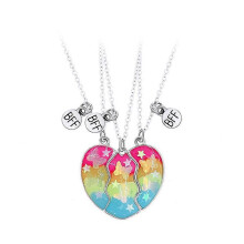 (butterfly) 3pcs Good Elegant Necklace Magnet Necklace Dolphin Friend Set Splicing Creative Heart