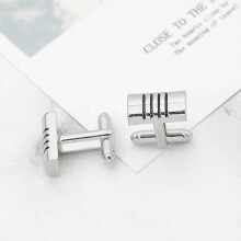 Men's Metal Cylindrical Cufflinks, Electroplated, French Minimalist, Versatile, Stylish Striped Cufflinks B1248