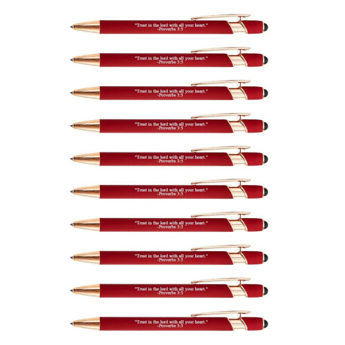 10Pcs Bible Scripture Quotes Ballpoint Pens-profound red