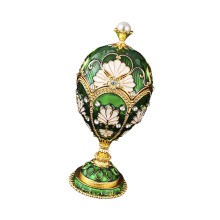 Metal Enamel Eggs Display Box For Jewelry Candy-golden green