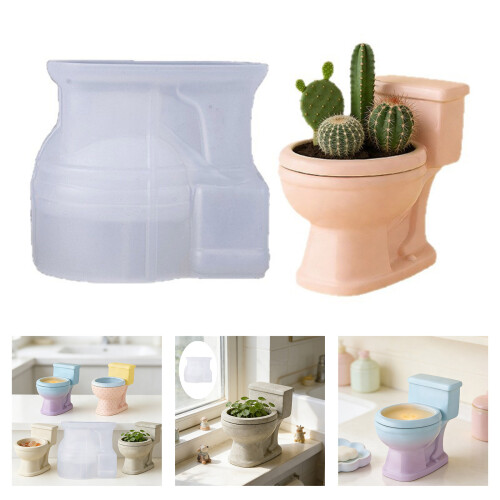 Artistic Toilet Shaped Silicone Mold For Handmade Concrete 2