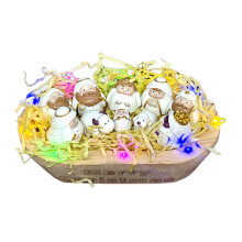 Wooden Miniature Manger Scene Wood Nativity Scene Figurine