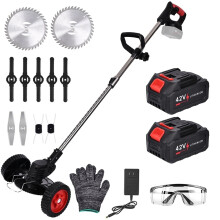 Wireless(Cordless) 42V Strimmer Grass Trimmer Electric Tree Garden Edger Cutter + 2 x 12000mAh Battery