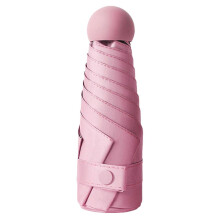 (Pink) UV Protection Travel Umbrella Lightweight Strong Small Travel Umbrella for Single Hand Use Summer