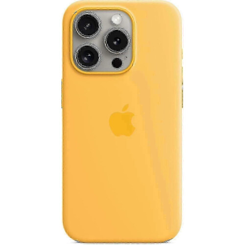 (Sunshine) For Apple iPhone 15 Pro Silicone Case with MagSafe