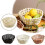(White) Large Beige Elegant Circular Basket Ceramic Fruit Bowl Glazed 4